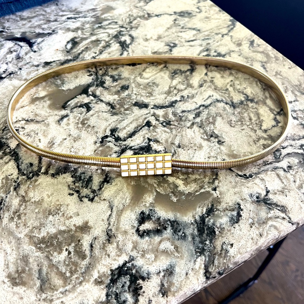 Vintage Gold 80 s 90s belt stretchy bungee Y2K high waisted
